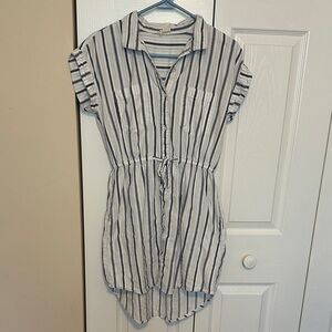 Japna Striped Button-Down Shirt Dress